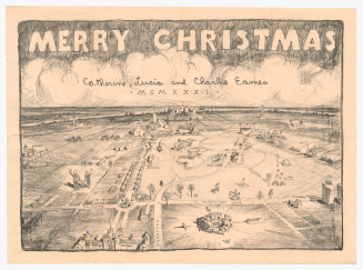 Christmas Card with Bird’s-Eye View of St. Louis