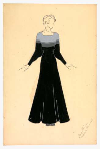 Fashion Drawing: Evening Dress in Black and Gray