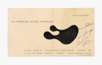 Charles Eames Business Card for Plyformed Wood Company